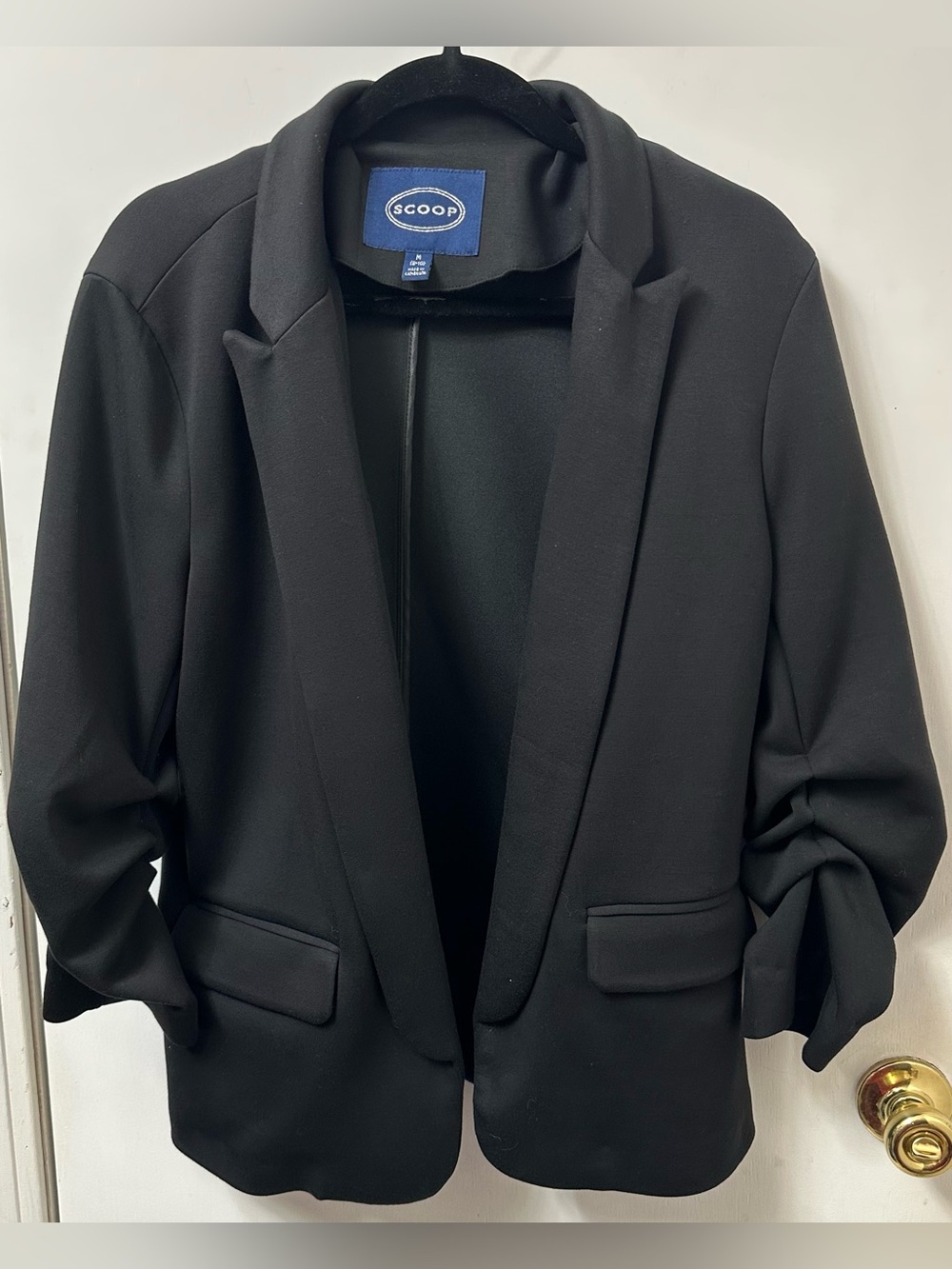 Scoop Black Open-Front Suit Jacket. NWT. Extremely soft.